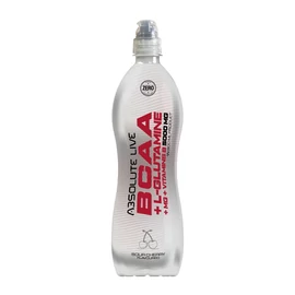 Fehér háttérrel egy Absolute Live BCAA + L-glutamin sportital, Meggy ízben.