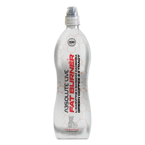 Fehér háttérrel egy Absolute Live Fat Burner - Ananász ízű sportital