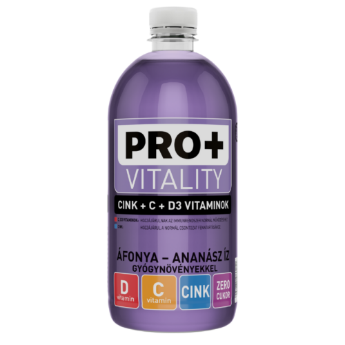 PRO + Vitality Cink, C- és D-vitamin - Áfonya-ananász 0,75 L